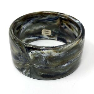 Made in Italy vintage acrylic bangle bracelet with swirl designs